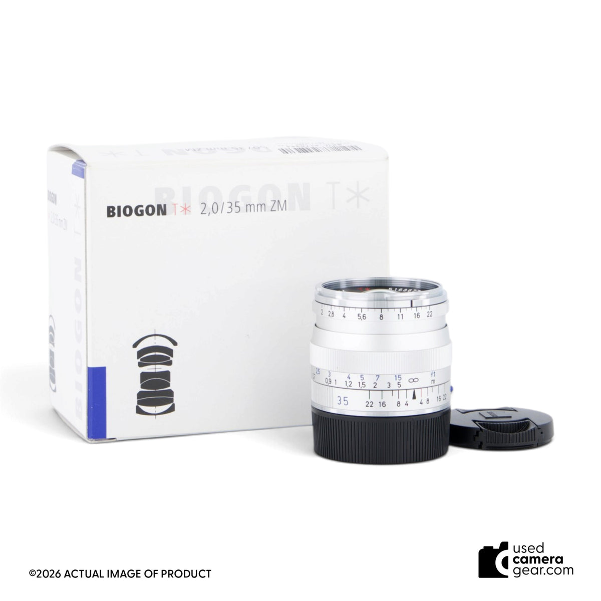 Zeiss 35mm f/2 Biogon T* ZM Lens for Leica M, Silver (#774) *USED*