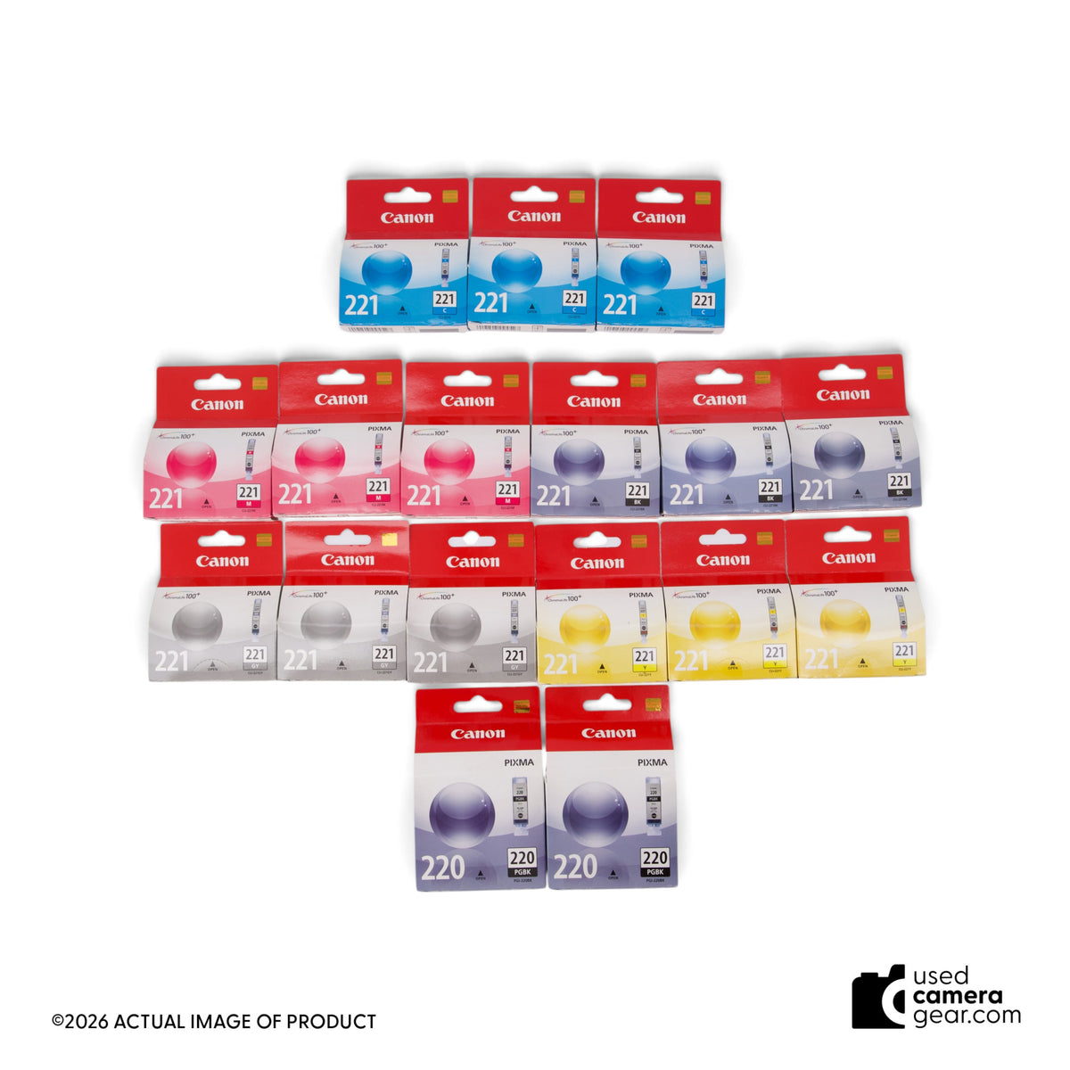 Canon CLI-221 / PGI-220 Cartridge LOT of 17 Carts for MP980/MP990
