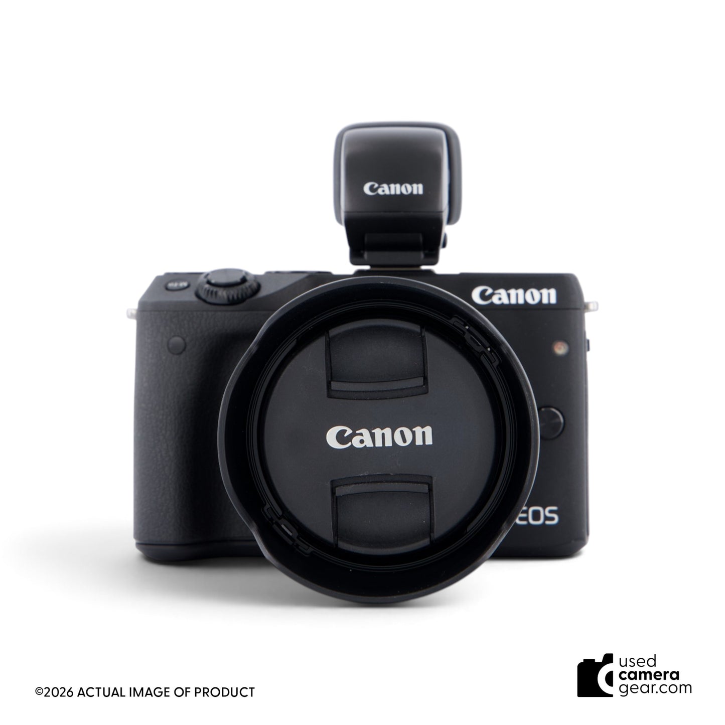 Canon EOS M3 Mirrorless Camera with EF-M 18-55mm f/3.5-5.6 IS STM Lens & EVF-DC1 (#604) (#095) *USED*