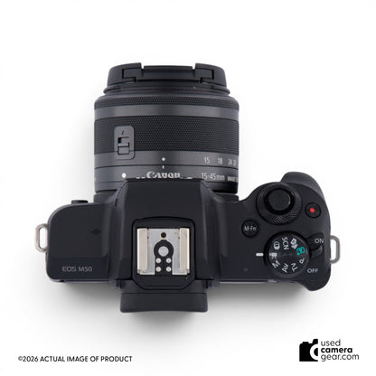 Canon EOS M50 Mark II w/15-45mm IS STM Kit (Graphite) Kit (#486) *USED*