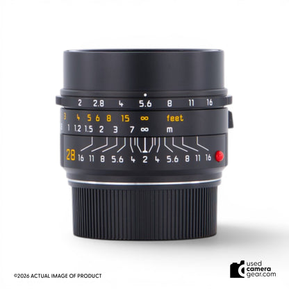 Leica 28mm f/2 Summicron-M ASPH Lens (Black Anodized) 11618 (#264) *USED*