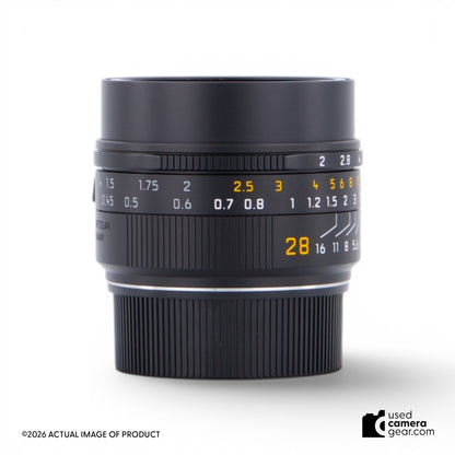 Leica 28mm f/2 Summicron-M ASPH Lens (Black Anodized) 11618 (#264) *USED*