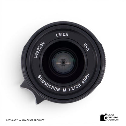 Leica 28mm f/2 Summicron-M ASPH Lens (Black Anodized) 11618 (#264) *USED*