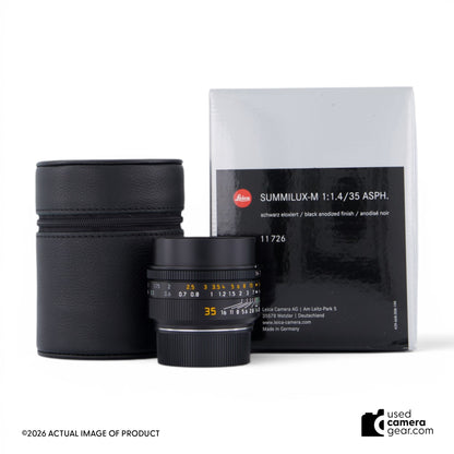Leica 35mm f/1.4 Summilux-M ASPH Lens (Black) 11726 (#423) *USED*