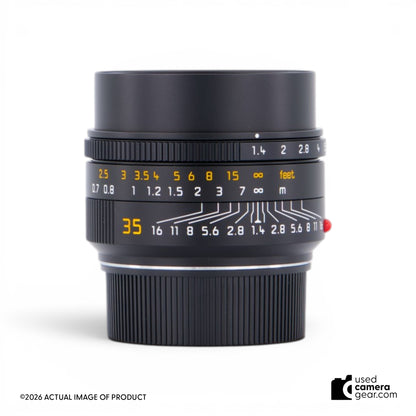 Leica 35mm f/1.4 Summilux-M ASPH Lens (Black) 11726 (#423) *USED*