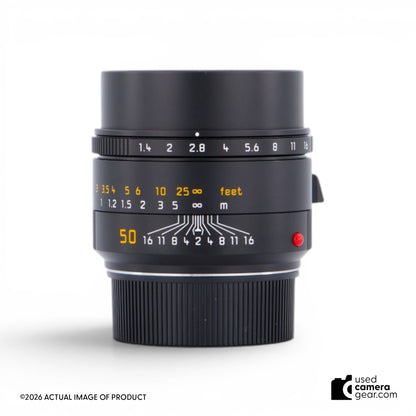 Leica 50mm f/1.4 Summilux-M ASPH Lens (Black) 11728 (#528) *USED*