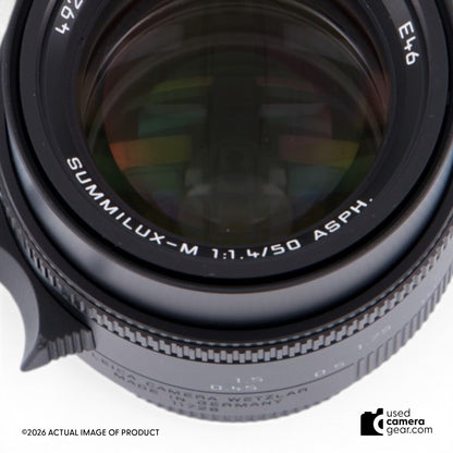 Leica 50mm f/1.4 Summilux-M ASPH Lens (Black) 11728 (#528) *USED*