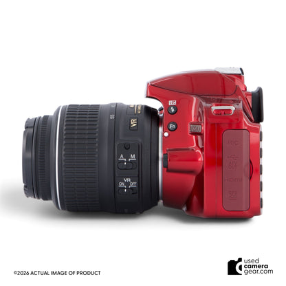 Nikon D3200 DSLR (Red) w/ 18-55mm VR Lens Kit (#123) *USED*