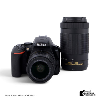 Nikon D3500 DSLR with AF-P 18-55mm VR & AF-P 70-300mm 2 Lens Kit (#816) *USED*