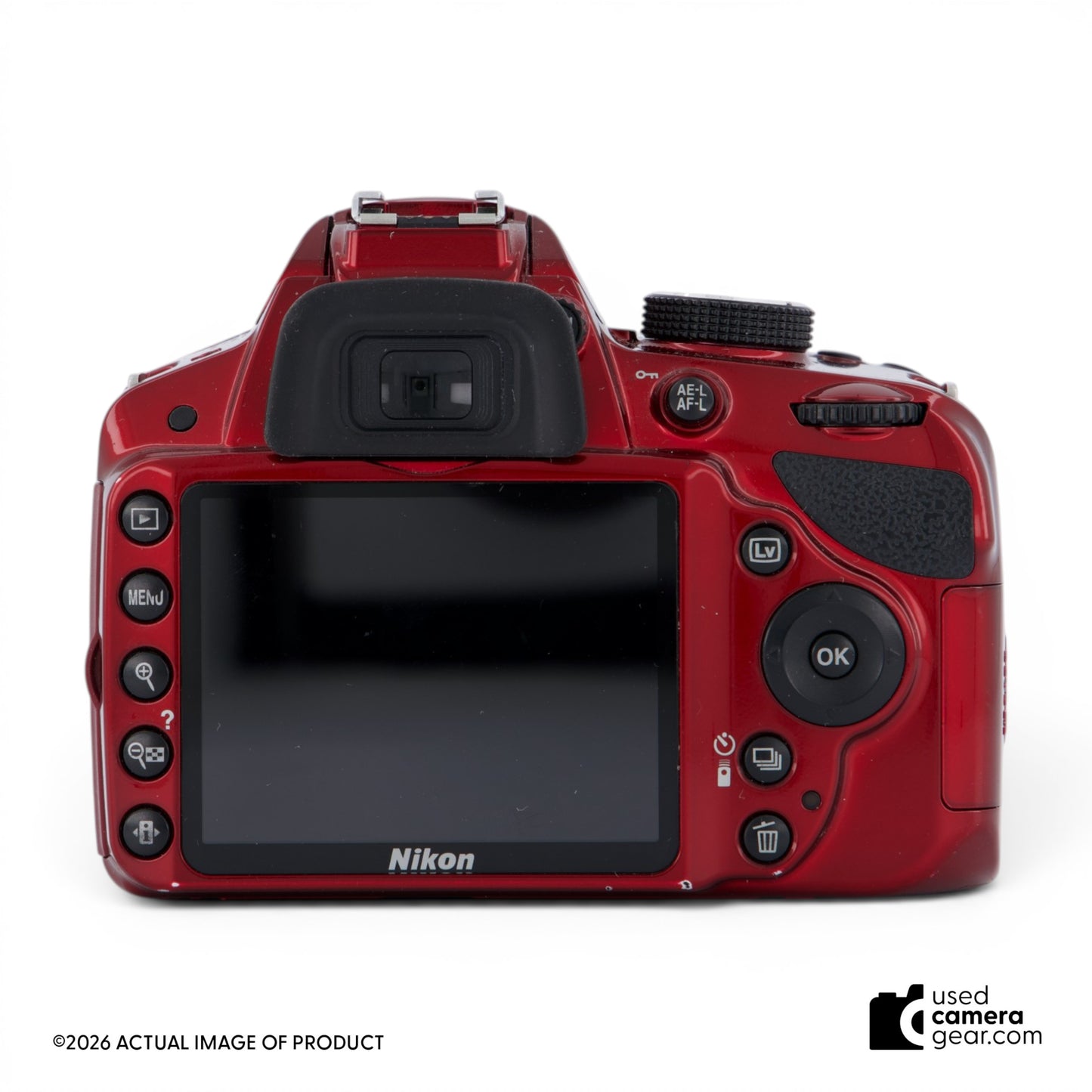 Nikon D3200 DX DSLR Camera Body (Red) (#207) *USED*