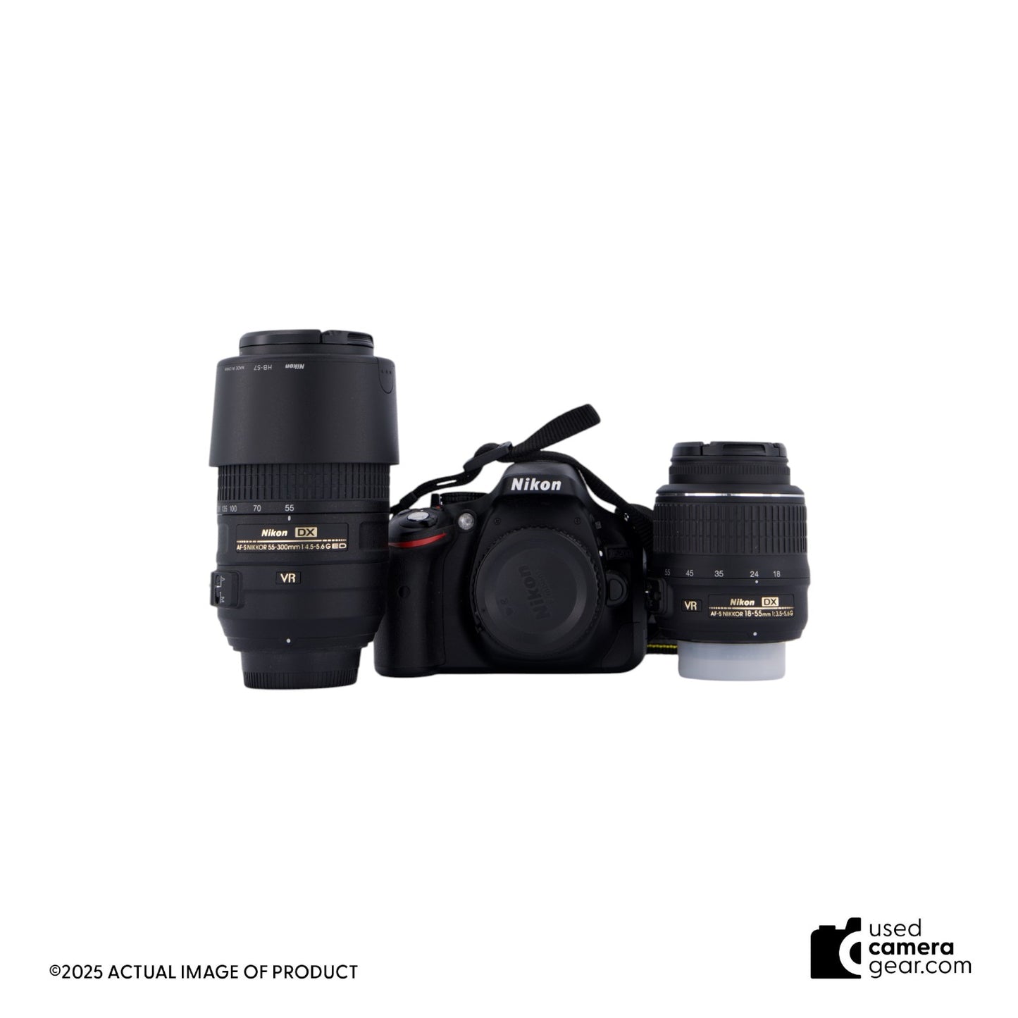 Nikon D5200 DSLR Camera w/ 18-55mm & 55-300mm DX VR Lenses *USED*