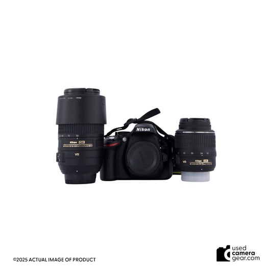 Nikon D5200 DSLR Camera w/ 18-55mm & 55-300mm DX VR Lenses *USED*
