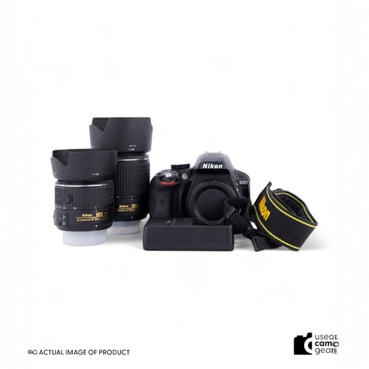 Nikon D3300 DSLR Camera w/ 18-55mm & 55-200mm DX VR Lenses *USED*