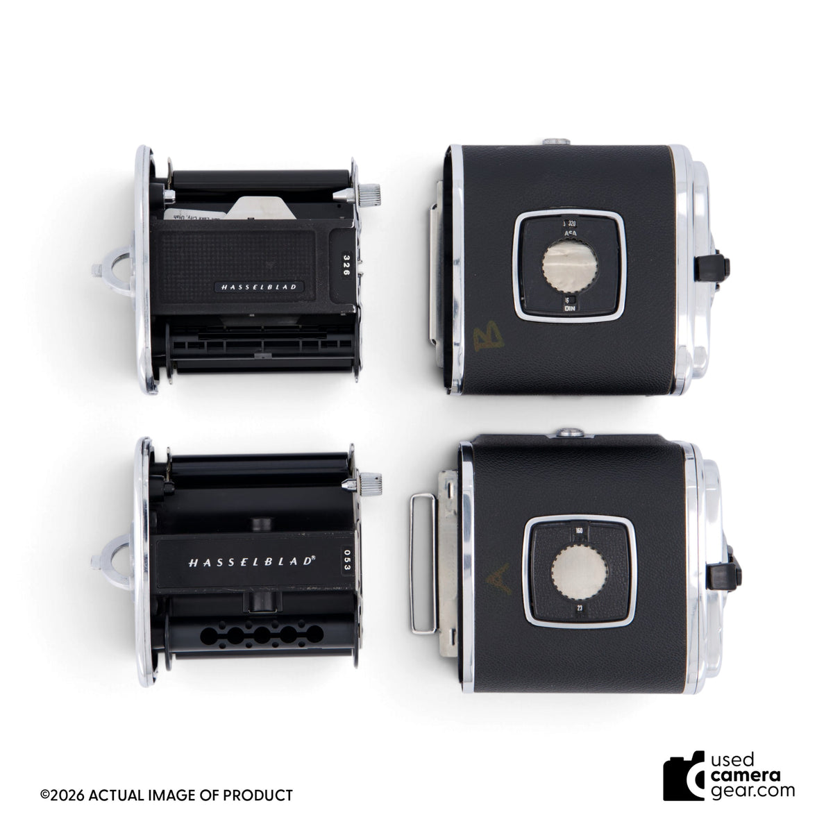 Hasselblad 500 C/M Film Camera Kit 50mm 150mm 2x A12 Backs PM5 (#105) USED