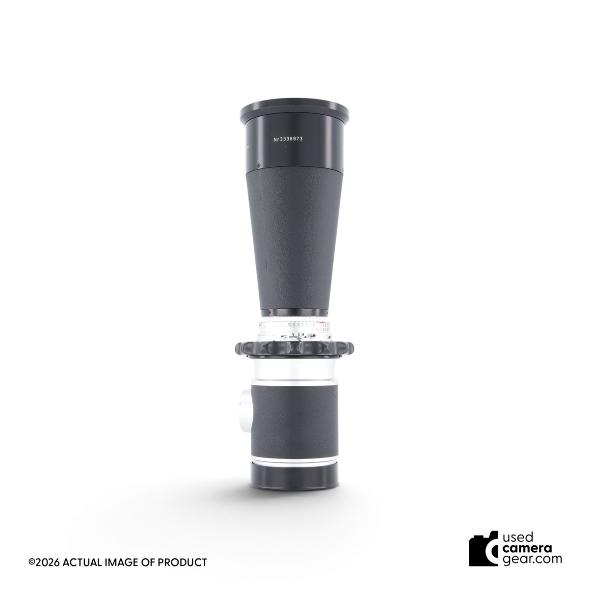 Used Hasselblad 500mm f/8 Tele-Tessar C lens for medium format cameras in black metal finish.