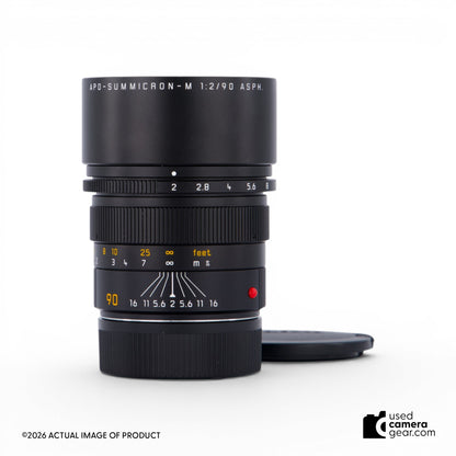 Leica 90mm f/2 APO-Summicron-M ASPH Lens (Black Anodized) (#275) *USED*