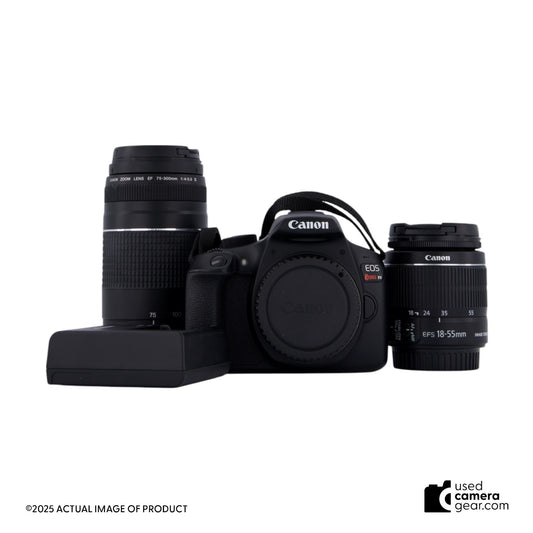 Canon EOS Rebel T6 18-55mm IS + 75-300mm Kit USED