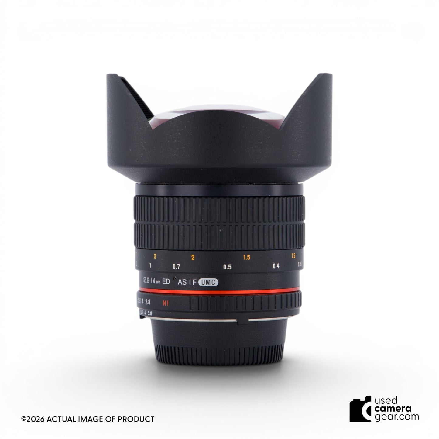 Rokinon 14mm Ultra Wide Angle f2.8 IF ED UMC Lens w/AE Chip for Nikon (#633) *USED*